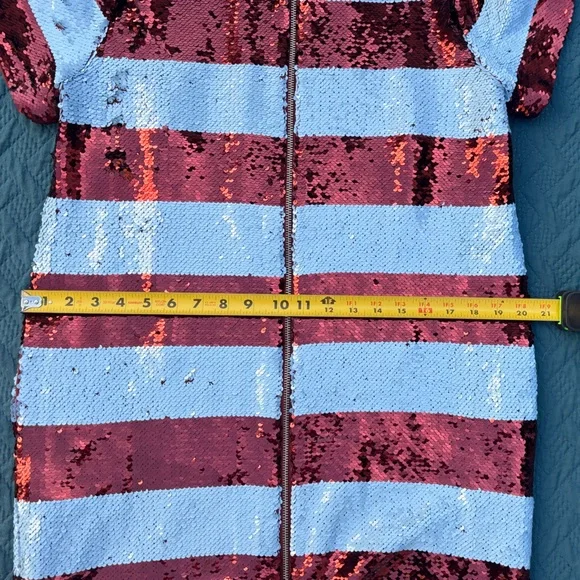 Maeve Brown and Blue Sequin Dress Anthropologie - Picture 7 of 8